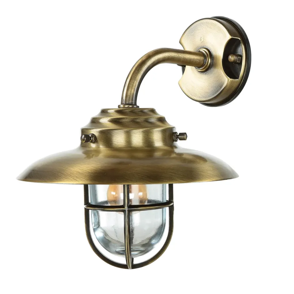 Lido Messing Wandleuchte Maritim Außenwand wetterfest< Außenwandleuchten|Rustikale Lampen