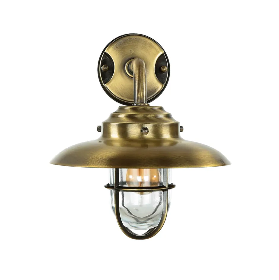 Lido Messing Wandleuchte Maritim Außenwand wetterfest< Außenwandleuchten|Rustikale Lampen