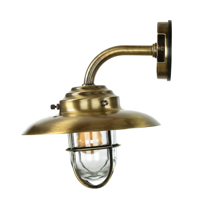 Lido Messing Wandleuchte Maritim Außenwand wetterfest< Außenwandleuchten|Rustikale Lampen