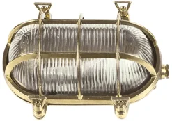 Metall Lampen|Messinglampen*Lido Messing Wandleuchte oval IP64 Maritim Haustür Wand