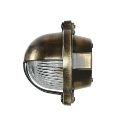 Rustikale Lampen|Metall Lampen*Lido Messing Wandleuchte oval IP64 Maritim außen