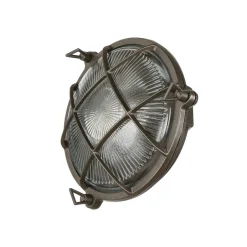 Lido Messinglampe außen Maritim Ø 21 cm Schwarz antik IP64< Rustikale Lampen|Metall Lampen