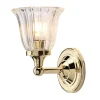 Elstead Messinglampe Bad IP44 mit LED Glas Schirm Jugendstil< Wandleuchten|Badezimmer Lampe