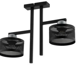 Sigma Metall Deckenlampe Schwarz Silber Vintage E27 stylisch< Deckenleuchten|Bürolampen