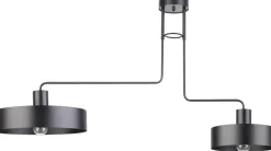 Sigma Metall Deckenlampe Schwarz 2-flammig L:115 cm E27 groß< Deckenleuchten|Wohnzimmerlampen