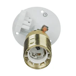 Esszimmer Lampen|Wohnzimmerlampen*Sigma Metall Deckenleuchte Gold Weiß rund Ø70 cm E27 stylisch