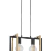 Moderne Lampen|Wohnzimmerlampen*Sigma Metall Hängelampe Schwarz Gold E27 L:41 cm stilvoll