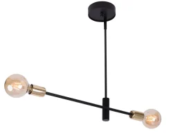 Sigma Metall Hängeleuchte Schwarz Gold E27 Retro Design< Wohnzimmerlampen|Esszimmer Lampen