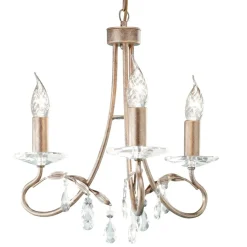 Elstead Metall Kronleuchter in Silber Gold Ø36cm mit Kristall< Hängelampen|Esszimmer Lampen