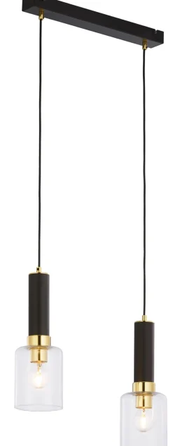 Jupiter Metall Pendelleuchte Schwarz Glasschirme 2-flammig< Moderne Lampen|Glaslampen