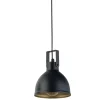 Sigma Metall Pendelleuchte Schwarz Gold rund Ø15 cm E27< Hängelampen|Industrie Lampen