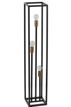 Stehlampen|Wohnzimmerlampen*Sigma Metall Stehlampe Schwarz Gold 121 cm niedrig dekorativ