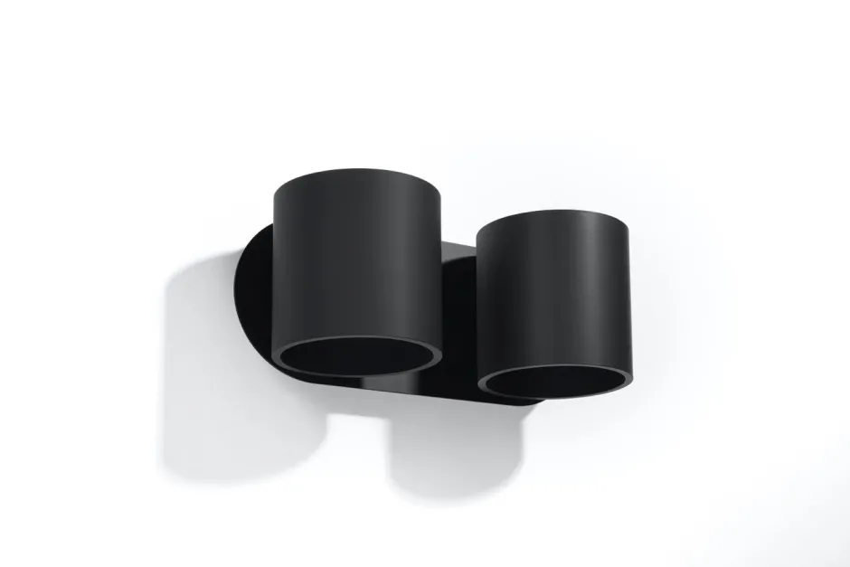 Wandleuchten|Flurlampen*Sollux Metall Wandleuchte Schwarz B:26cm H:12cm Modern 2x G9