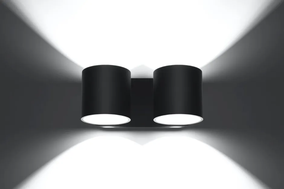 Wandleuchten|Flurlampen*Sollux Metall Wandleuchte Schwarz B:26cm H:12cm Modern 2x G9