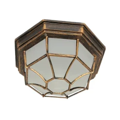 Rustikale Lampen|Feuchtraumleuchten*Easylight MILANO Deckenleuchte E27 Kupfer Antik IP44 Ø27cm