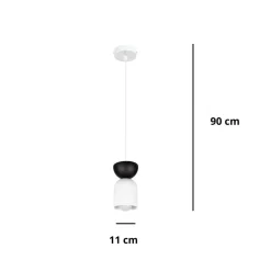 Belis Minimalistische Hängelampe Weiß Schwarz E27 Ø11 cm rund< Hängelampen|Bürolampen