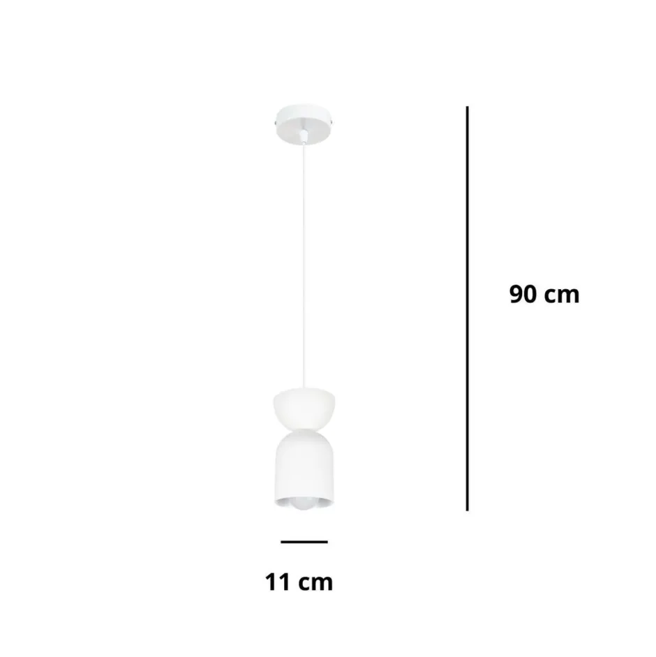 Belis Minimalistische Hängelampe Weiß Zeitlos E27 Ø11 cm rund< Hängelampen|Bürolampen