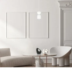 Belis Minimalistische Hängelampe Weiß Zeitlos E27 Ø11 cm rund< Hängelampen|Bürolampen