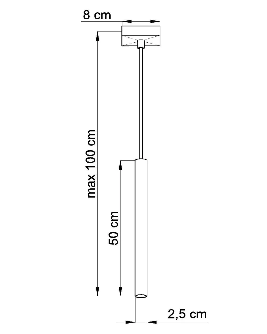 Sollux Minimalistische Pendelleuchte Weiß Ø2,5cm Küche< Esszimmer Lampen|Wohnzimmerlampen