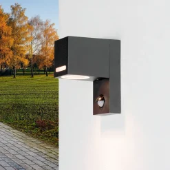 Moderne Lampen|Moderne Außenleuchten*Easylight Moderne Außenwandleuchte mit Bewegungsmelder Grau AALBORG