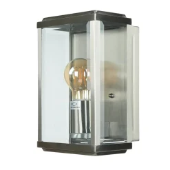 Außenwandleuchten|Metall Lampen*Searchlight Moderne eckige Außenwandleuchte E27 Silber satiniert