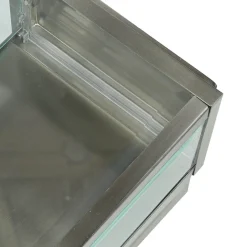 Außenwandleuchten|Metall Lampen*Searchlight Moderne eckige Außenwandleuchte E27 Silber satiniert