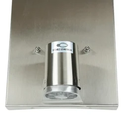 Außenwandleuchten|Metall Lampen*Searchlight Moderne eckige Außenwandleuchte E27 Silber satiniert