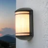 Moderne Lampen|Moderne Außenleuchten*Nowodvorski Moderne halbrunde Außen Gartenleuchte QUARTZ Anthrazit farben