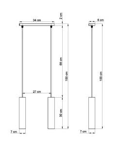 Sollux Moderne Hängelampe Beton 2x GU10 Modern Küche Esszimmer< Wohnzimmerlampen|Betonlampen