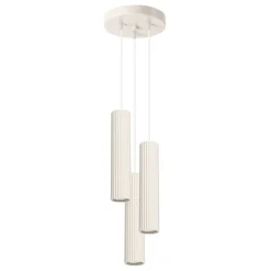 Hängelampen|Bürolampen*Sollux Moderne Hängelampe in Creme 3-flammig GU10 schmal Ø 19,5 cm