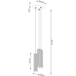 Hängelampen|Bürolampen*Sollux Moderne Hängelampe in Creme 3-flammig GU10 schmal Ø 19,5 cm