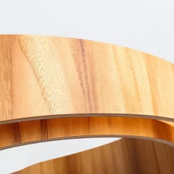 Hängelampen|Bürolampen*Elstead Moderne Hängelampe LED rund Ø 80 cm groß Teak Holz Furnier