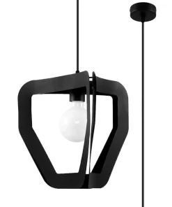Hängelampen|Wohnzimmerlampen*Sollux Moderne Hängelampe Metall Schwarz verstellbar E27