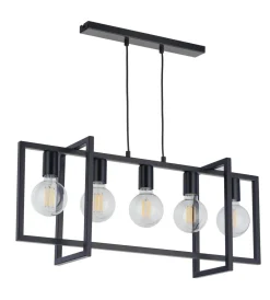 Sigma Moderne Hängelampe Metall Schwarz L:76cm E27 stilvoll< Moderne Lampen|Wohnzimmerlampen