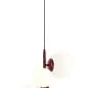 Hängelampen|Bürolampen*ALDEX Moderne Hängelampe Rot Weiß 4-flmg B:46 cm Glas Metall