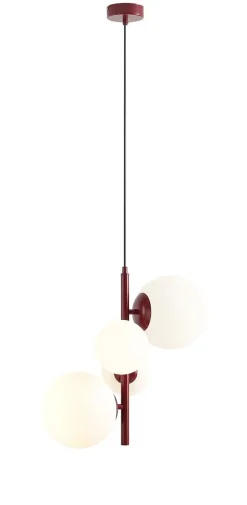 Hängelampen|Bürolampen*ALDEX Moderne Hängelampe Rot Weiß 4-flmg B:46 cm Glas Metall