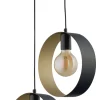 Hängelampen|Moderne Lampen*Sigma Moderne Hängeleuchte 2-flammig Schwarz Gold E27 L:38 cm
