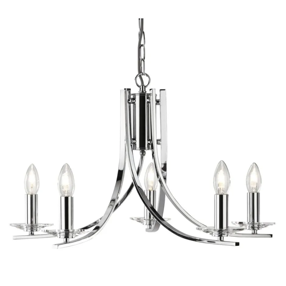 Hängelampen|Esszimmer Lampen*Searchlight Moderne Hängeleuchte glänzend 5-flmg.