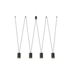 Hängelampen|Esszimmer Lampen*Nowodvorski Moderne Hängeleuchte Schwarz Gold L: max. 2 m 4x GU10