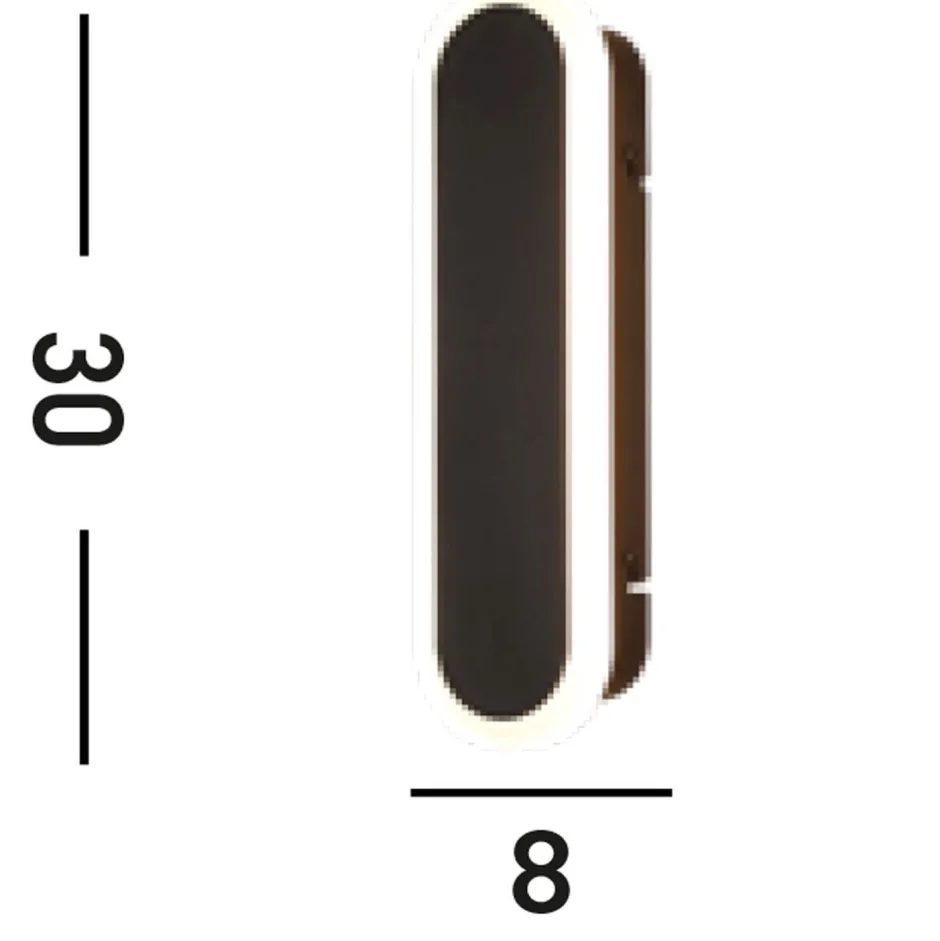 Searchlight Moderne LED Außenwandlampe Metall IP65 B:8 cm Schwarz< Metall Lampen|Led Außenleuchten