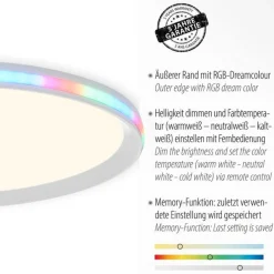 Deckenleuchten|Flurlampen*Just Light Moderne LED Deckenlampe RGB Licht Ø45 cm 2800 lm 22 W