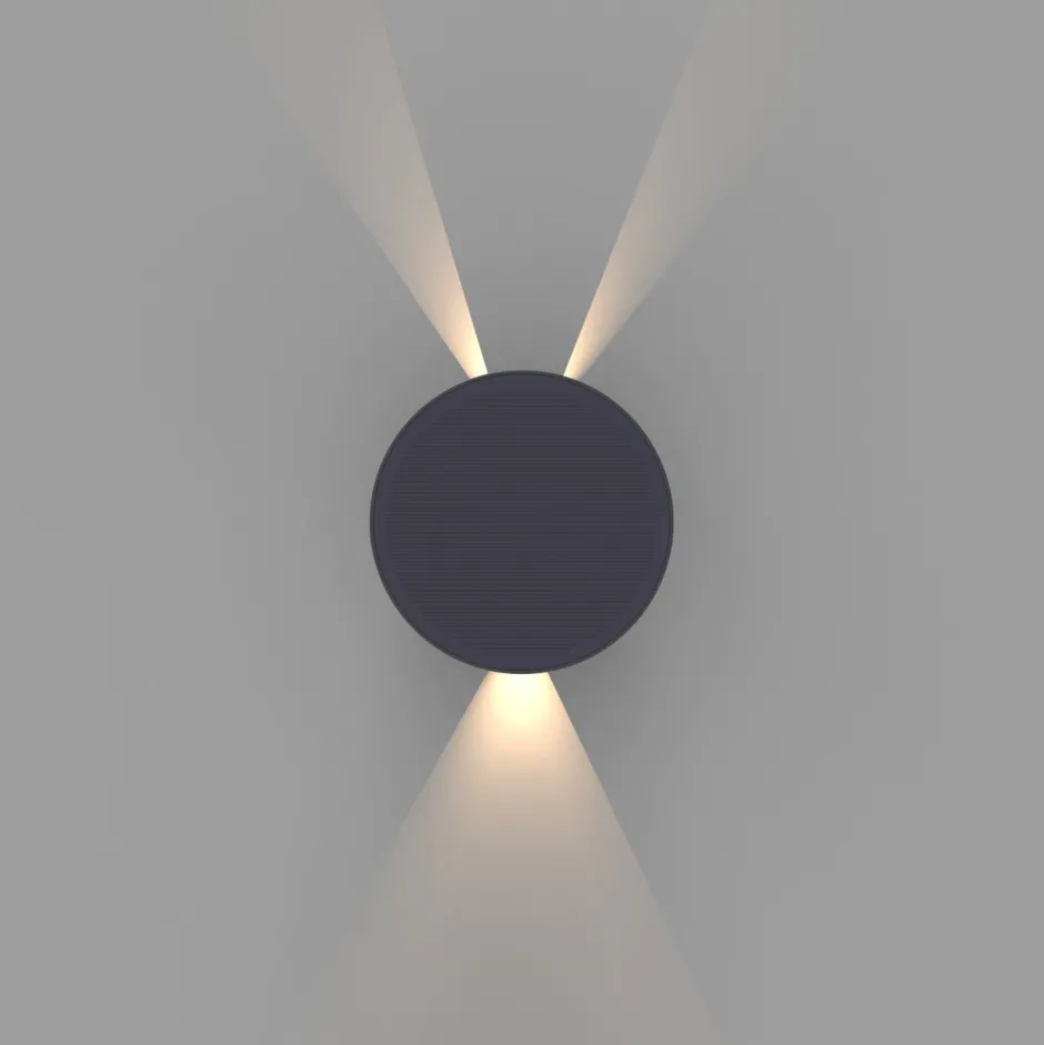 Solarleuchten|Led Außenleuchten*Eco-Light Moderne LED Solar-Außenlampe Wand IP54 Dunkelgrau 5 W