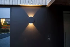 Solarleuchten|Led Außenleuchten*Eco-Light Moderne LED Solar-Außenlampe Wand IP54 Dunkelgrau 5 W