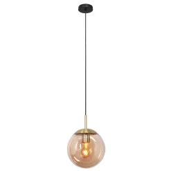 Steinhauer Moderne Pendelleuchte Glas in Bernstein E27 Ø20 cm rund< Hängelampen|Esszimmer Lampen