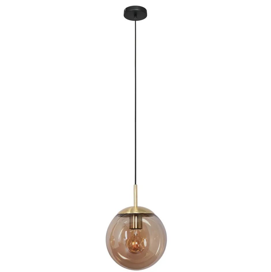 Steinhauer Moderne Pendelleuchte Glas in Bernstein E27 Ø20 cm rund< Hängelampen|Esszimmer Lampen
