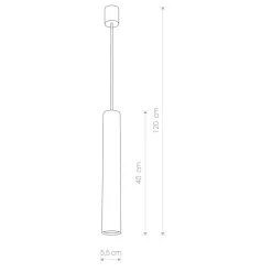 Hängelampen|Esszimmer Lampen*Nowodvorski Moderne Pendelleuchte in silber 40/120 cm
