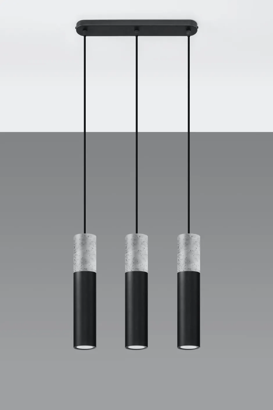 Sollux Moderne Pendelleuchte Metall Beton 3-flammig GU10< Hängelampen|Esszimmer Lampen