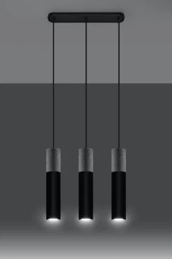 Sollux Moderne Pendelleuchte Metall Beton 3-flammig GU10< Hängelampen|Esszimmer Lampen