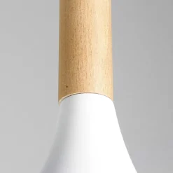 Luminex Moderne Pendelleuchte MUZA Weiß Metall Holz Gold< Hängelampen|Esszimmer Lampen