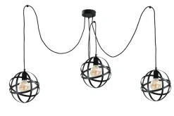 Hängelampen|Kugellampen*Keter Moderne Pendelleuchte Schwarz 3-flammig flexibel